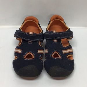 Pediped navy blue with orange sandals